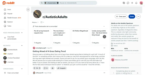 Reddit r/AutisticAdults