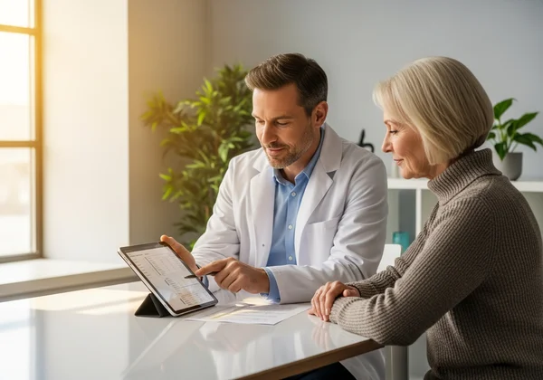 Doctor reviewing autism assessment criteria