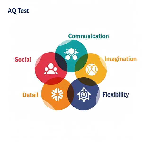 Five core domains of AQ Test abstract representation