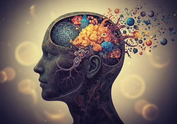 Person's mind showing unique autistic traits, higher AQ score