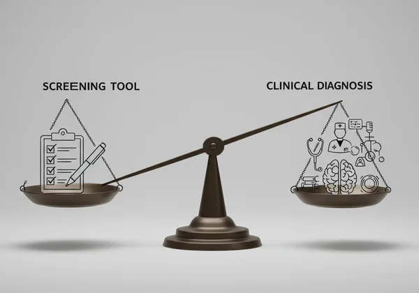 Scales balancing screening tool vs. clinical diagnosis