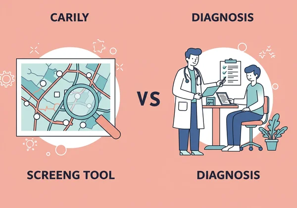 Map and magnifying glass representing screening, doctor for diagnosis