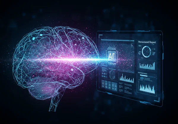 AI report generating insights from AQ test results.