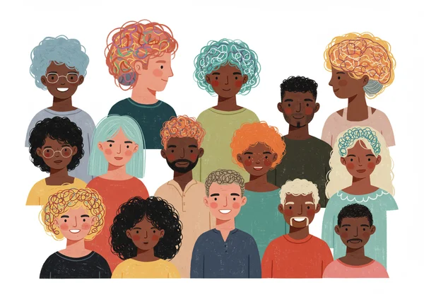 Diverse group connecting, symbolizing neurodiversity support.