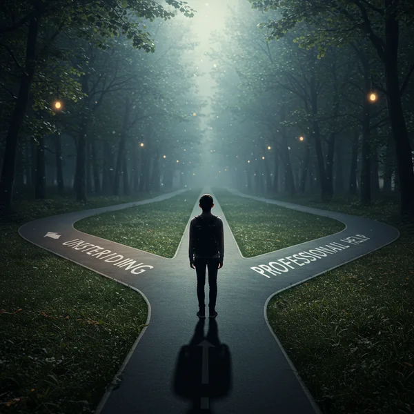 Person contemplating next steps on their neurodiversity journey