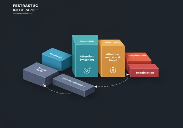 Infographic of five interconnected AQ test dimensions