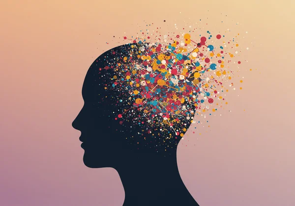 Person looking at a complex, evolving self-profile