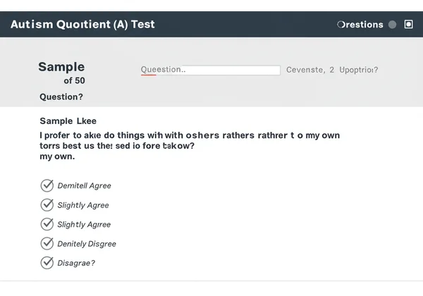 Example of an online AQ test question interface.